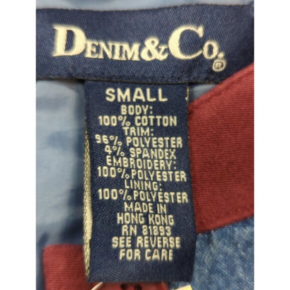 Vintage Denim & Co Women Small 2 pc set slacks and Embroidered Jean Jacket New - Picture 2 of 15